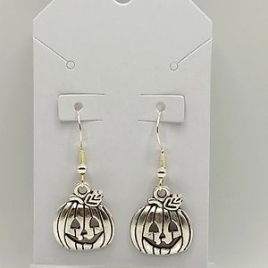 Handmade Pumpkin Earrings on .925 Sterling silver fish hooks.